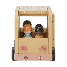 Lade das Bild in den Galerie-Viewer, FAHRZEUGE HOLZ - SCHULBUS MIT HOLZFIGUREN
