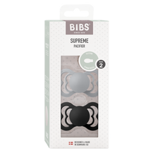 Lade das Bild in den Galerie-Viewer, BIBS "SUPREME" SCHNULLER - 2ER PACK cloud/schwarz