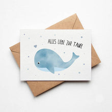 Lade das Bild in den Galerie-Viewer, TAUFKARTE - WAL "ALLES LIEBE ZUR TAUFE"
