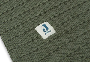 DECKE WIEGE 75X100 CM PURE KNIT LEAF GREEN/VELVET GOTS