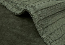 Lade das Bild in den Galerie-Viewer, DECKE WIEGE 75X100 CM PURE KNIT LEAF GREEN/VELVET GOTS

