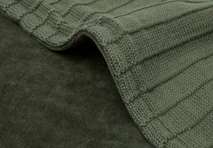 DECKE WIEGE 75X100 CM PURE KNIT LEAF GREEN/VELVET GOTS