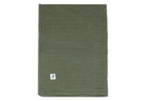 DECKE WIEGE 75X100 CM PURE KNIT LEAF GREEN/VELVET GOTS