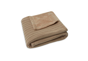 DECKE WIEGE 75X100 CM PURE KNIT BISCUIT/VELVET GOTS