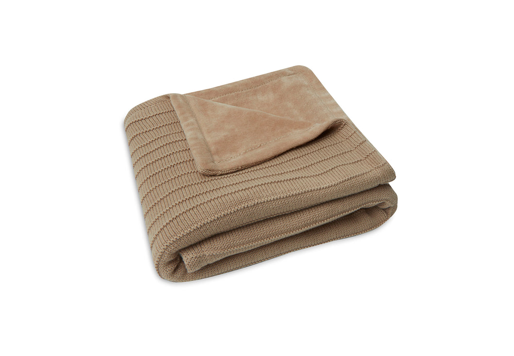 DECKE WIEGE 75X100 CM PURE KNIT BISCUIT/VELVET GOTS