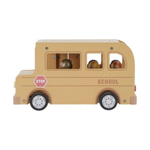 Lade das Bild in den Galerie-Viewer, FAHRZEUGE HOLZ - SCHULBUS MIT HOLZFIGUREN
