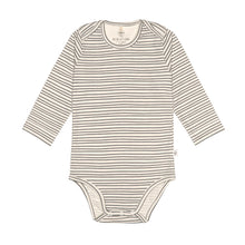 Lade das Bild in den Galerie-Viewer, LANGARMBODY GOTS - GR. 86/92  Striped grey anthracite
