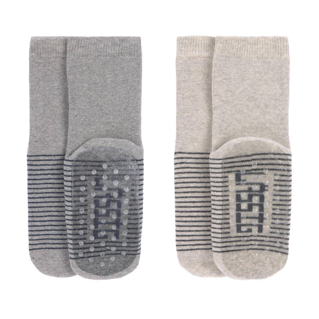 KINDER ANTIRUTSCHSOCKKEN (2ER PACK)) - GRAU - BEIGE