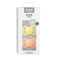 Lade das Bild in den Galerie-Viewer, BIBS &quot;SUPREME&quot; SCHNULLER - 2ER - PACK peach/sunshine
