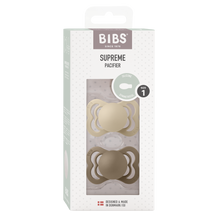 Lade das Bild in den Galerie-Viewer, BIBS &quot;SUPREME&quot; SCHNULLER - 2ER - PACK vanille/dark oak
