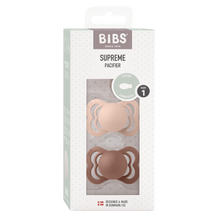 Lade das Bild in den Galerie-Viewer, BIBS &quot;SUPREME&quot; SCHNULLER - 2ER - PACK woodstock/blush
