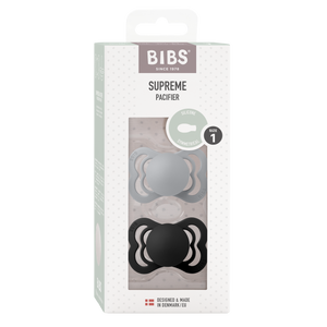 BIBS "SUPREME" SCHNULLER - 2ER PACK cloud/schwarz