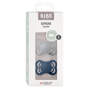 BIBS "SUPREME" SCHNULLER - 2ER-PACK cloud/steel blue