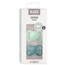 Lade das Bild in den Galerie-Viewer, BIBS &quot;SUPREME&quot; SCHNULLER - 2ER - PACK mint/island sea
