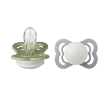 Lade das Bild in den Galerie-Viewer, BIBS &quot;SUPREME&quot; SCHNULLER - 2ER - PACK - NIGHT GLOW sage/cloud
