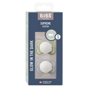 BIBS "SUPREME" SCHNULLER - 2ER - PACK - NIGHT GLOW sage/cloud