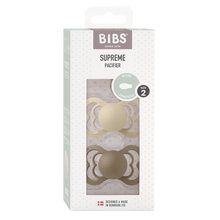 Lade das Bild in den Galerie-Viewer, BIBS &quot;SUPREME&quot; SCHNULLER - 2ER - PACK vanille/dark oak
