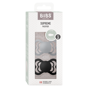 BIBS "SUPREME" SCHNULLER - 2ER PACK cloud/schwarz