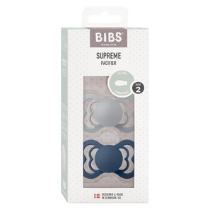 BIBS "SUPREME" SCHNULLER - 2ER-PACK cloud/steel blue