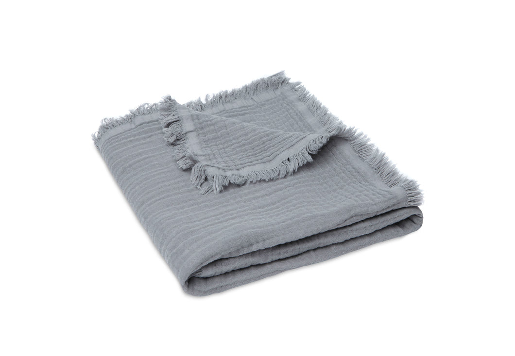 DECKE MUSLIN 75x100 CM - GRAU