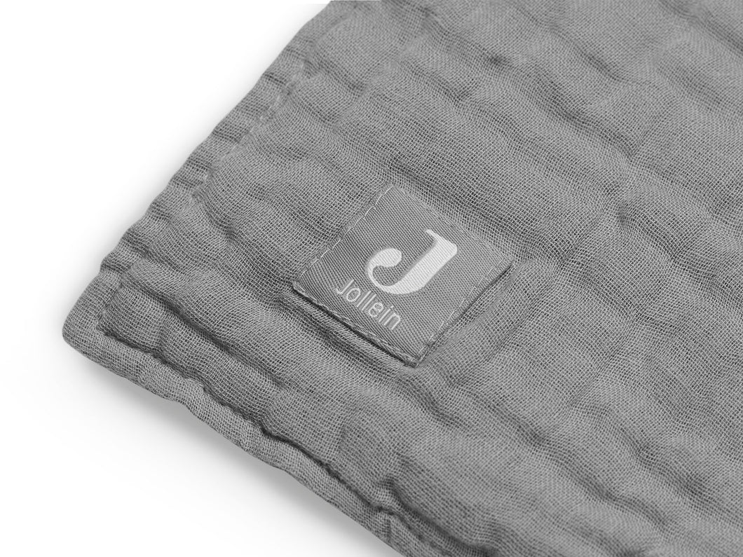 DECKE WRINKLED COTTON 75X100 CM - GRAU