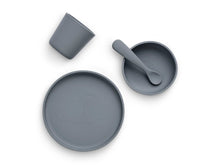 Lade das Bild in den Galerie-Viewer, KINDERGESCHIRR- SET SILIKON 4- TLG: - GRAU
