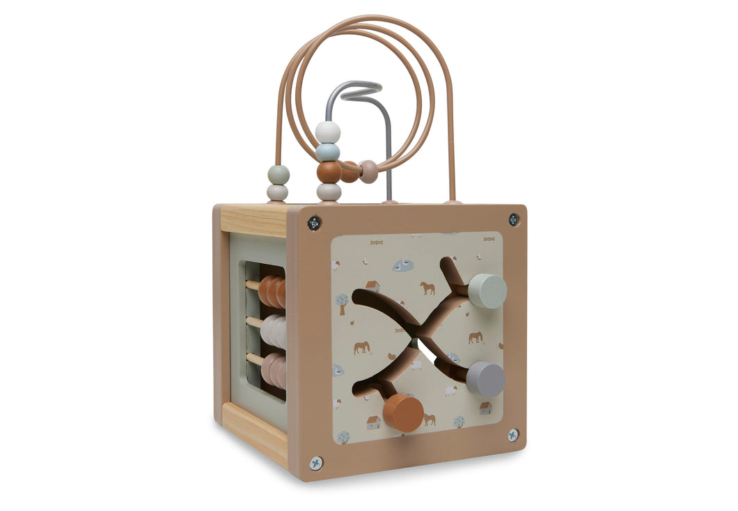 HOLZ-AKTIVITÄTENWÜRFEL MOTORIK - HOLZ 15x15x15 CM FARM