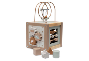 HOLZ-AKTIVITÄTENWÜRFEL MOTORIK - HOLZ 15x15x15 CM FARM