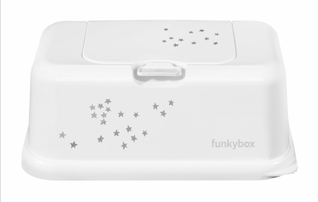 FEUCHTTÜCHERBOX - STERNE WEISS
