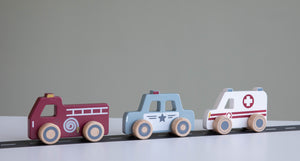 EINSATZFAHRZEUGE HOLZ - 3-ER SET